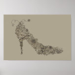 Poster elegante/impresión del ~ del zapato