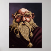 poster enano viejo del arte de la fantasía