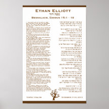 Poster enmarcado del regalo del arte de Mitzvah de