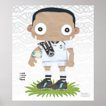 Poster enorme del rugbi de Fiji