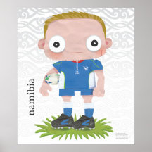 Poster enorme del rugbi de Namibia
