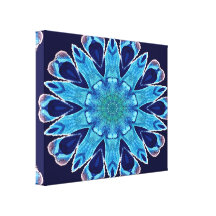 Poster envuelto mandala azul de la lona de los cor impresion de lienzo
