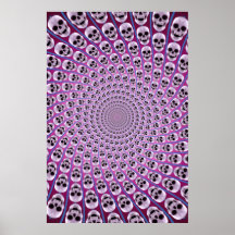 Poster: Espiral del cráneo: Diseño Trippy: Violeta