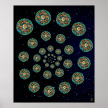 Poster espiral del universo que cae (gatos)