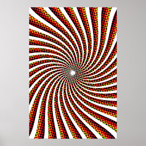 Poster: Espiral psicodélico: Amarillo rojo: Trippy