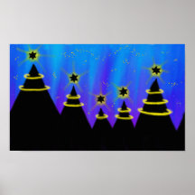 Poster estrellado de las montañas