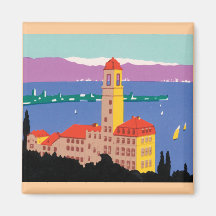 Poster europeo del lago imanes de nevera