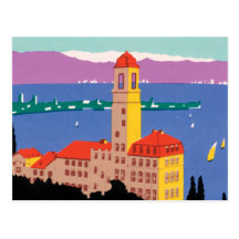 Poster europeo del lago tarjetas postales