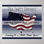 Poster expreso de la fiesta del té