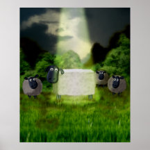 Poster extranjero del experimento de las ovejas