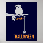 Poster fantasmagórico de Halloween del búho, del p