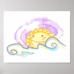 poster feliz de la subida del sol