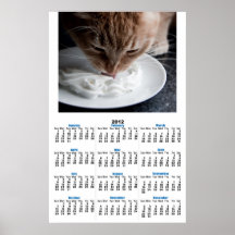 Poster feliz del calendario del gato 2012