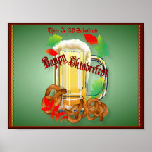 Poster feliz del gatito de la cerveza de Oktoberfe