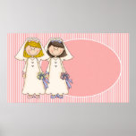Poster femenino gay adaptable del boda - añada el 