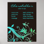 Poster floral BG elegante de moda del balneario de