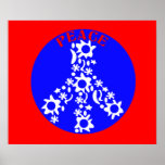 Poster floral del símbolo de paz