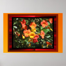 Poster - flores anaranjadas