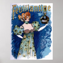Poster francés antiguo de la publicidad de Feuilla