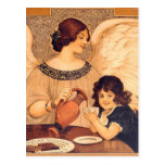 Poster francés del caramelo del vintage del ángel  postal