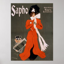 Poster francés del VODEVIL del juego SAPHO del gol