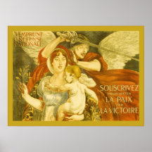 Poster francés WW1 del vintage del ~ de Défense Na