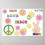 Poster fresco del amor y de la paz
