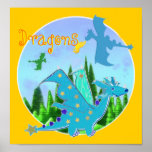 Poster fresco del dragón para los niños