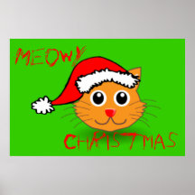 Poster fresco del navidad de Santa Meowy del gato