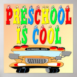 Poster fresco preescolar del autobús