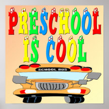 Poster fresco preescolar del autobús