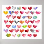 Poster grande de 45 corazones del amor