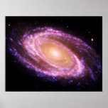 Poster grande rosado de la galaxia espiral