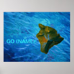Poster grande tridimensional de la isla y del océa