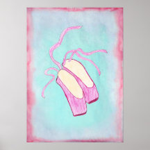 Poster hermoso de los zapatos de ballet