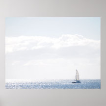 Poster hermoso del barco y de la playa