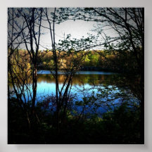 Poster hermoso del paisaje del lago