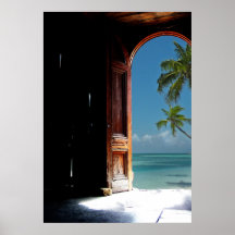 Poster ideal tropical de la puerta