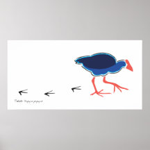 Poster/impresión de los pasos de Pukeko