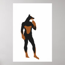Poster/impresión del super héroe del DoberMan