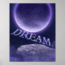 Poster inspirado de la fantasía ideal de la luna a