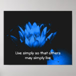 Poster inspirado de la simplicidad de Lotus azul