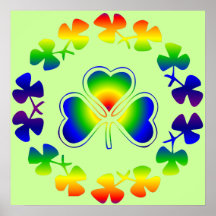 Poster irlandés afortunado del arco iris del trébo