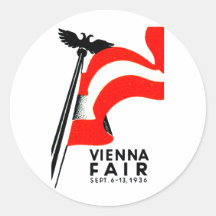 Poster justo 1936 de Viena Pegatina Redonda