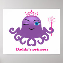 Poster lindo de la princesa de la niña del pulpo