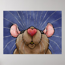 Poster lindo de la rata del corazón