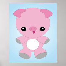 Poster lindo del cerdo del bebé
