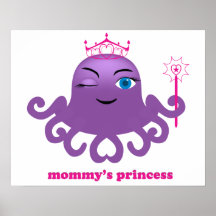 Poster lindo del pulpo para su princesa de la niña
