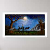 Poster "luna de miel del arte de Halloween de Hall