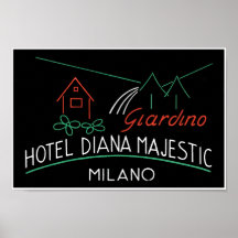 Poster majestuoso de la etiqueta de Diana Milano d